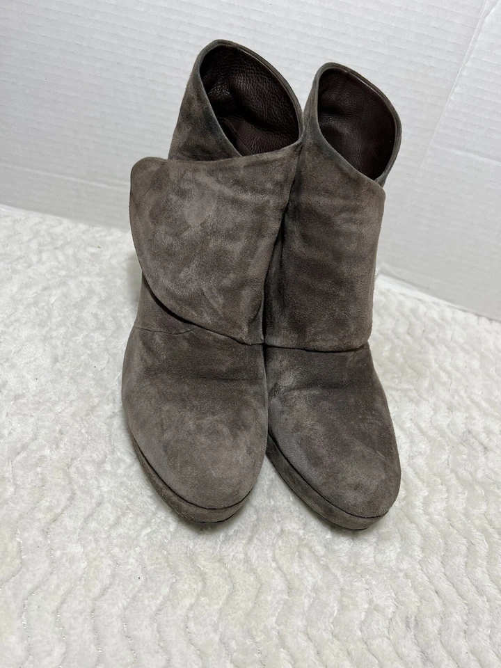 Coclico Kiera Wedge Bootie Gray Platform Suede Leather Boots Womens Sz 39 US 8.5 - Image 2 of 4