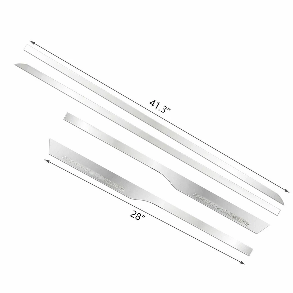 Отделка молдингов боковых дверей кузова из нержавеющей стали для Toyota Highlander 2014-2019 4 шт. - Изображение 2 из 4