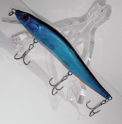 JerkBait Shallow Slow Float Fishing Lure Blue with Fire Belly Crankbait 