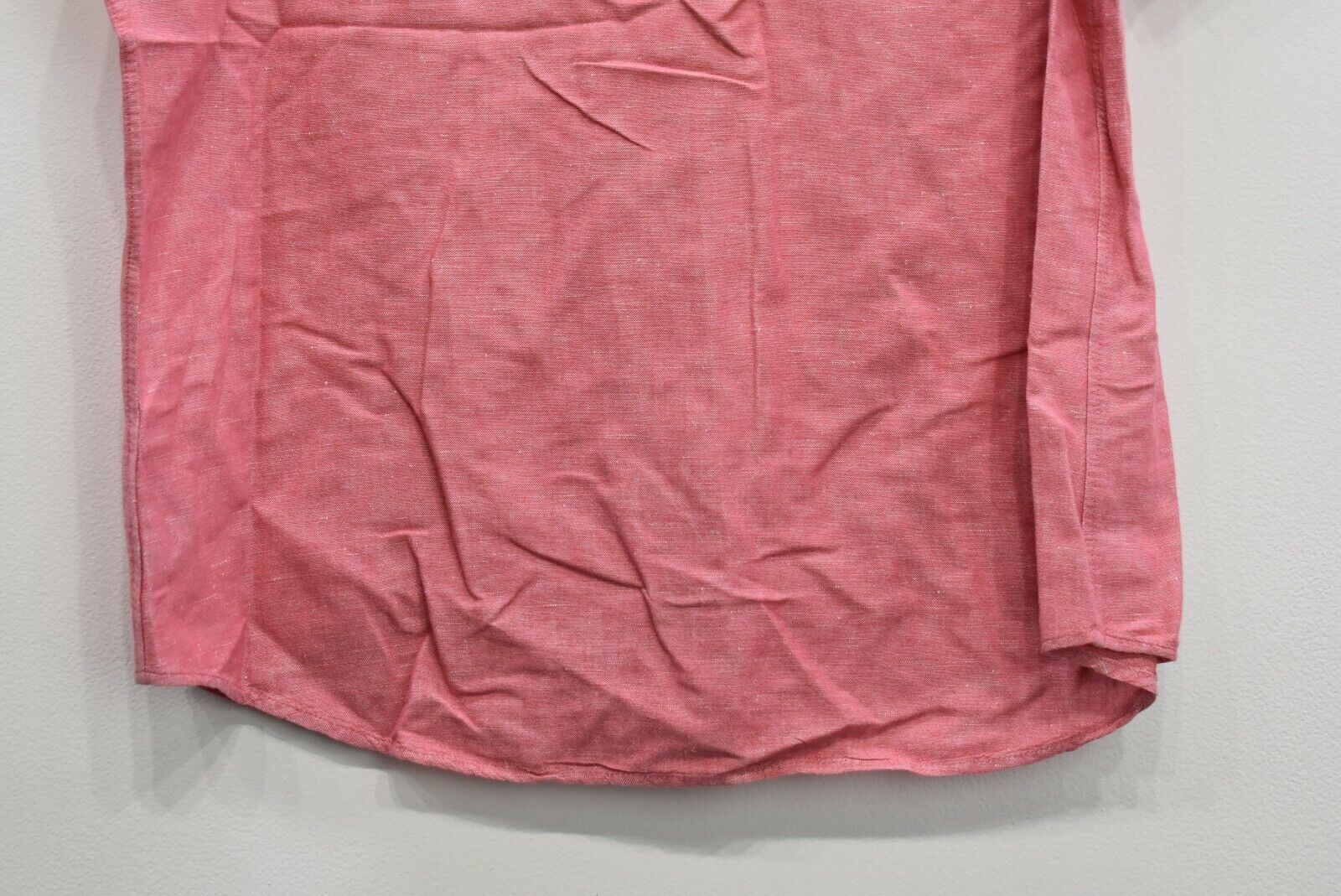 Gap Men Pink Solid Short Sleeve Button-Down Linen… - image 7