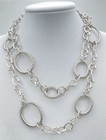 Michael Dawkins Sterling Starry Night Oval Link Toggle Necklace 113.2 Grams! 36"