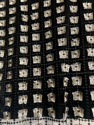 Calvin Klein Mesh Layered Gold Metallic Square Size L Bell 3/4 Sleeve Pullover - Picture 13 of 16