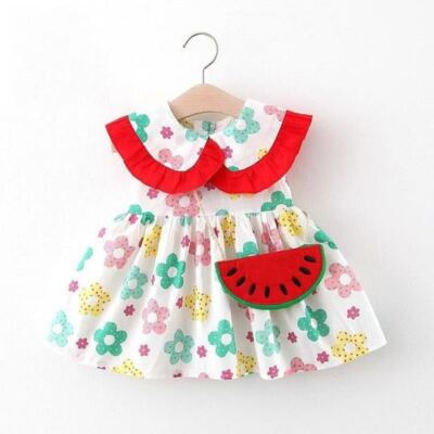 Absolutely charming Watermelon Pattern Dress for Baby Girl