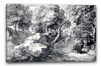 Kunstdruck Thomas Gainsborough - Bewaldete Landschaft mit einem Mann, der eine