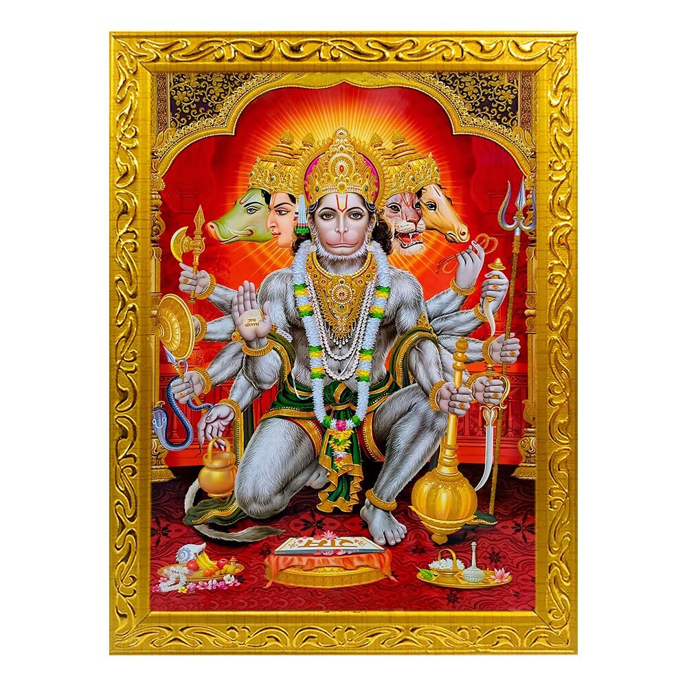 Lord Hanuman Ji Photo Frame Handcrafted Temple Office Outdoor