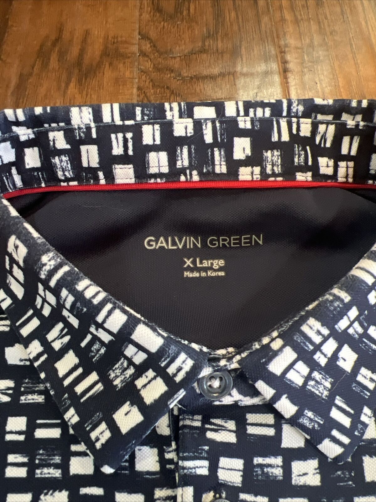 EUC Galvin Green Short Sleeve Polo Geometric Patt… - image 3