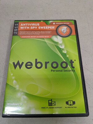 2011 Webroot Antivirus with Spy Sweeper (PC, Personal Edition) o68 