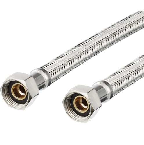 Manguera blindada 2 x 3/8" ÜM manguera de conexión sanitaria manguera flexible 15 cm a 5 m - Imagen 1 de 6