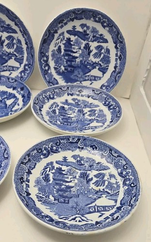 Ridgway Semi China England Blue Willow 6 1/8" X 1 1/8" H Dessert Bowl Lot Of 6 - Picture 3 of 10