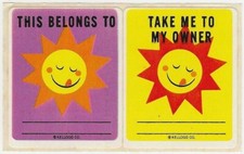 Vintage 1970s Kellogg's Raisin Bran Stickers THIS BELONGS TO/TAKE ME TO MY OWNER