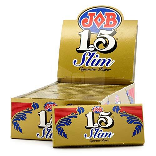 JOB 1.5 Slim Gold Cigarette Papers 1 1/2 Slim Rolling Paper (Full Box of  24)