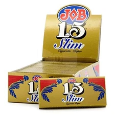 JOB 1.5 Slim Gold Cigarette Papers 1 1/2 Slim Rolling Paper (Full Box of 24)
