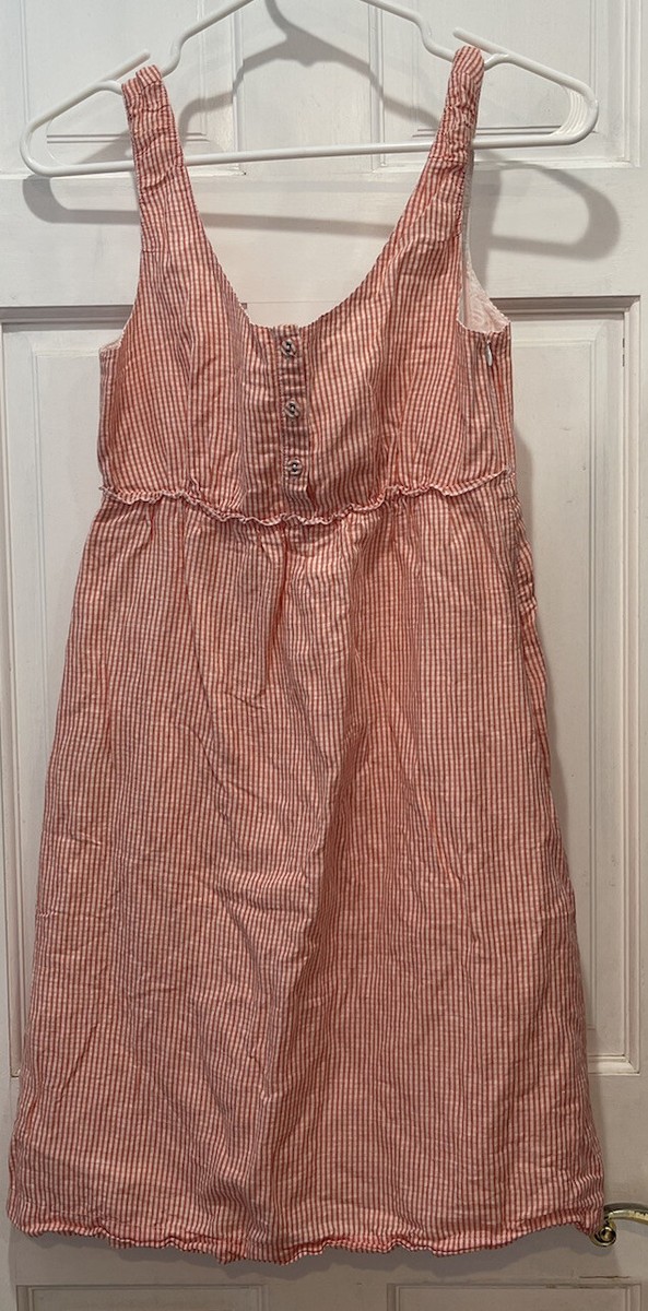 esprit red dress Esprit Red/Orange Striped Sun Dress Women's Size 2