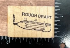 Rough Draft Wood Mounted Rubber Stamp Pencil Design #649 Jared Lee Kidstamps