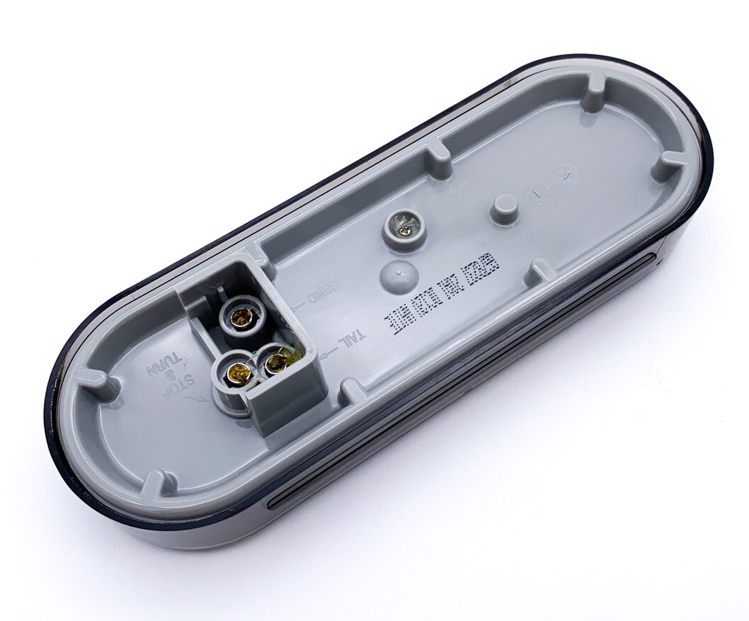 Pair 6" Oval Pearl White LED Reverse Backup Lights - Smoked Lens