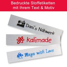 Bedruckte Textiletiketten Labels personalisie...