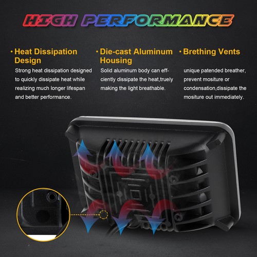 For Chevy C10 Pickup truck 1980-1986 RGB Halo 4x6" LED Headlights DRL Hi/Lo Lamp - Bild 8 von 10