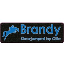 Blue and Black Horse Name Plate Tags4Nags stable sign/nameplate
