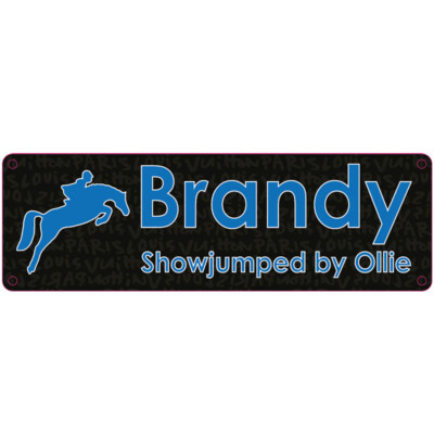 Blaues und schwarzes Pferd Namensschild Tags4Nags Stallschild/Namensschild
