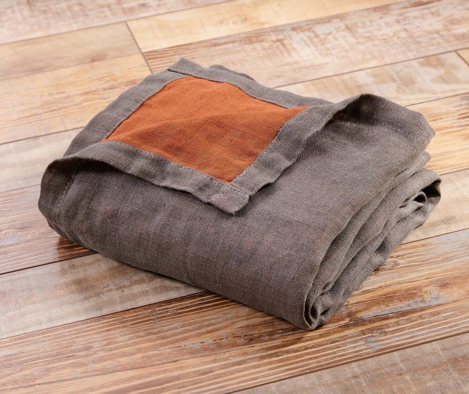 Manta de lino belga prelavada suave ligera reversible 50"x70" Foto 2 de 4