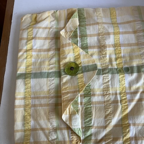 Hand Crocheted Granny Squares Pillow Cover 15”x15” Cream Yellow & Green Flowers - Picture 4 of 5