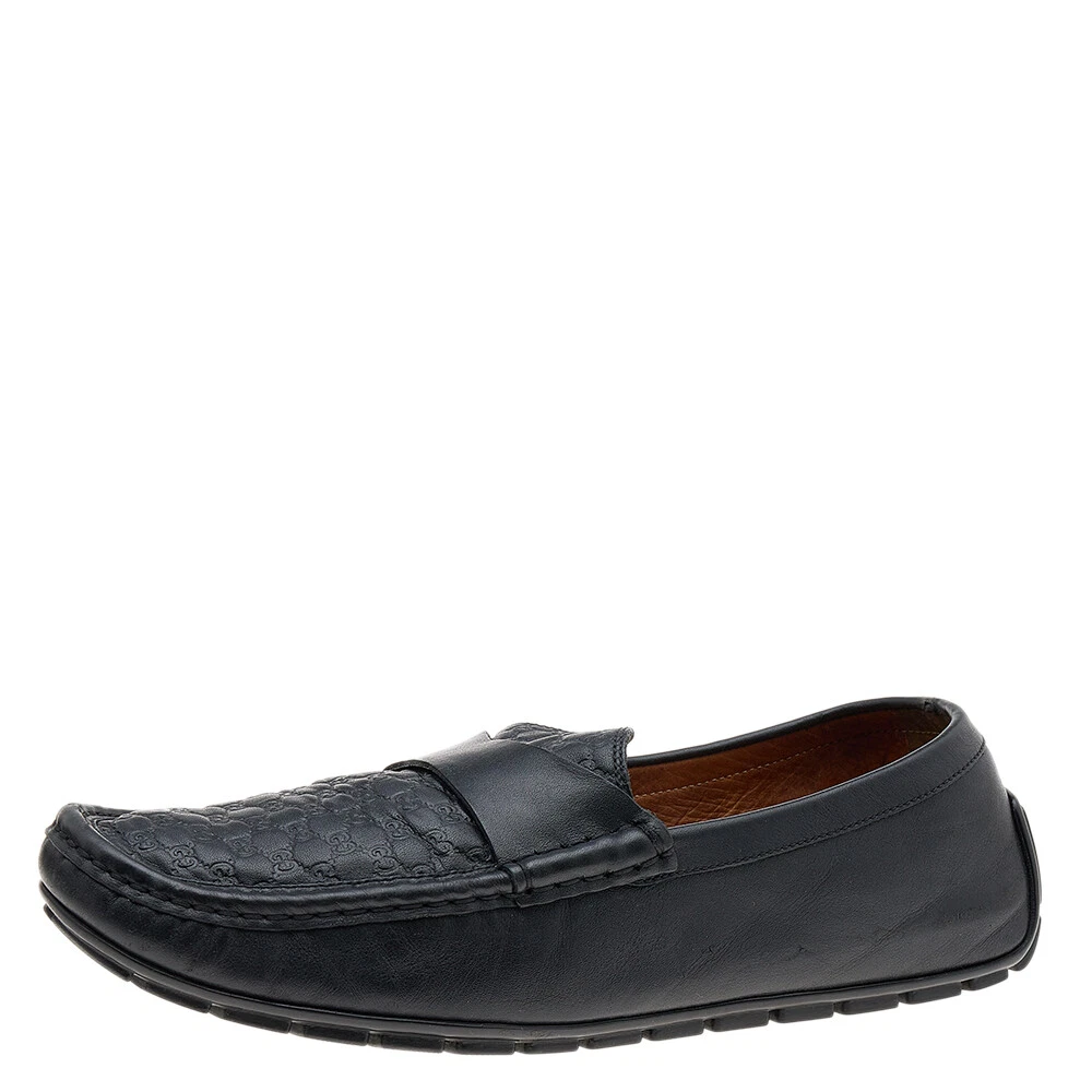 Mocassins à enfiler penny en cuir Gucci noir Gucci taille 43,5