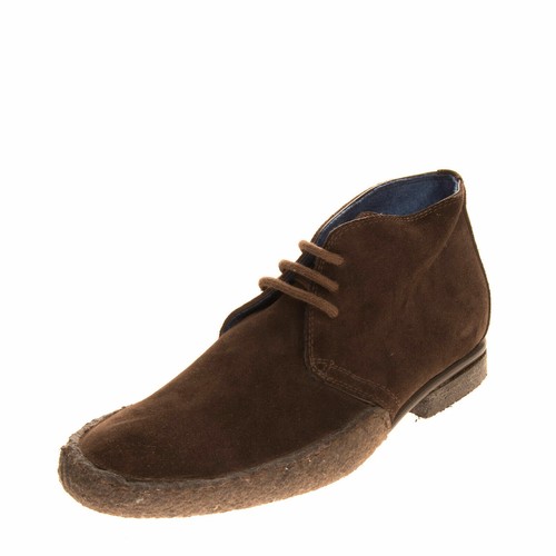 FEDELI Brown Suede Leather Cashmere Lined Boots IT 40 US 7 Crepe Sole Italy NEW - Picture 3 of 11