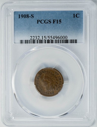 1908-S Indian Head Cent 1c F15 PCGS 949063-1