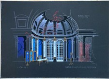 Gouache Scenografia Teatro Scena Mignon Castello Tiefenbach 1965 Vintage