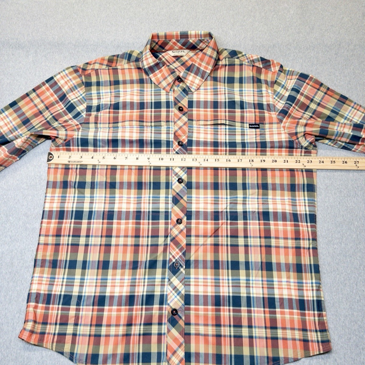Chemise De Pêche Simms Homme - XXL - Gris, Carreaux, Performance - Occasion