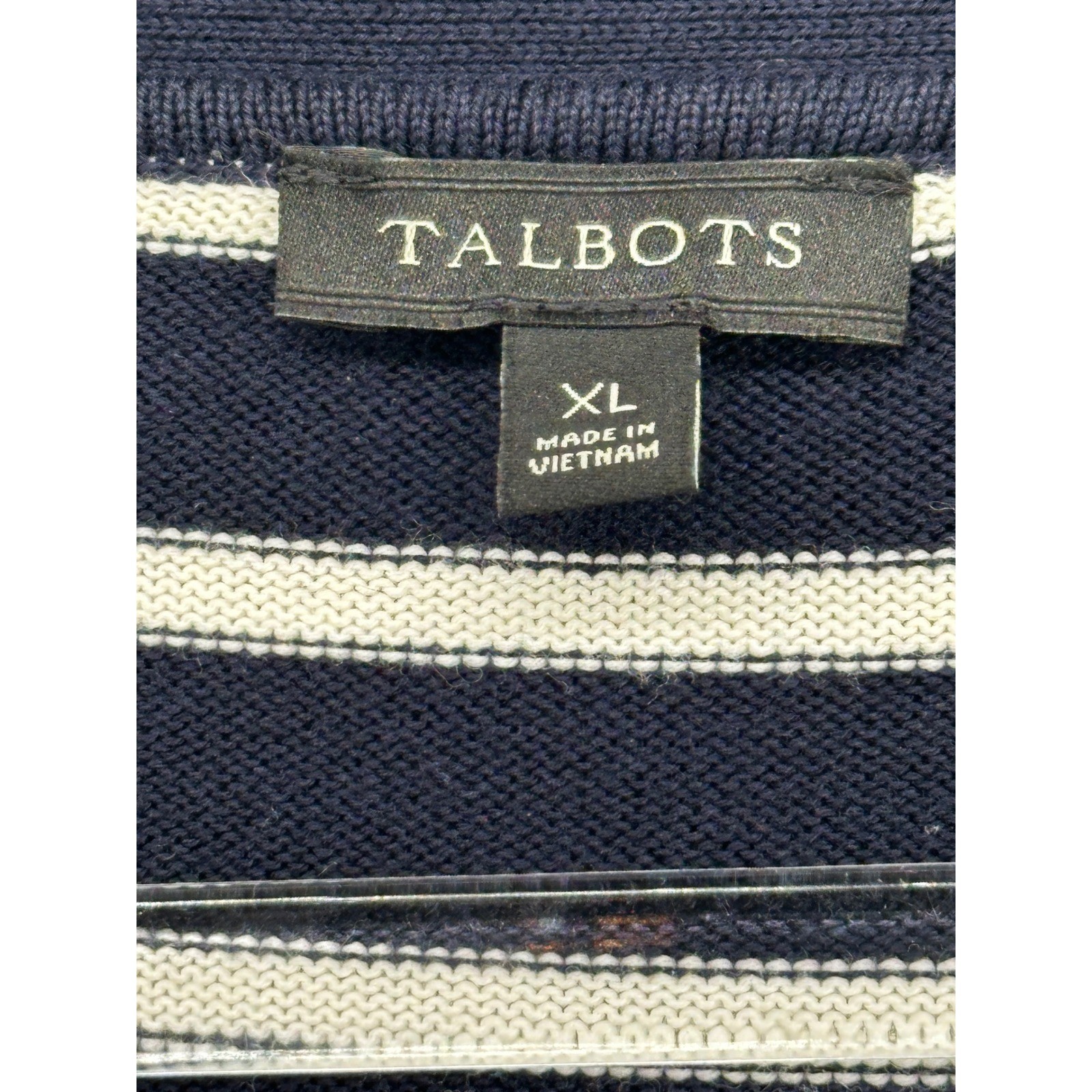 Talbots Striped Split Hem Cardigan SweaterLarge N… - image 2
