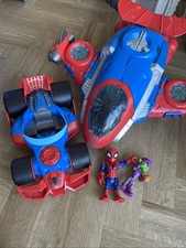 Spiderman Playset Jet Figures And Go Cart Spiderman And Green Goblin Characters