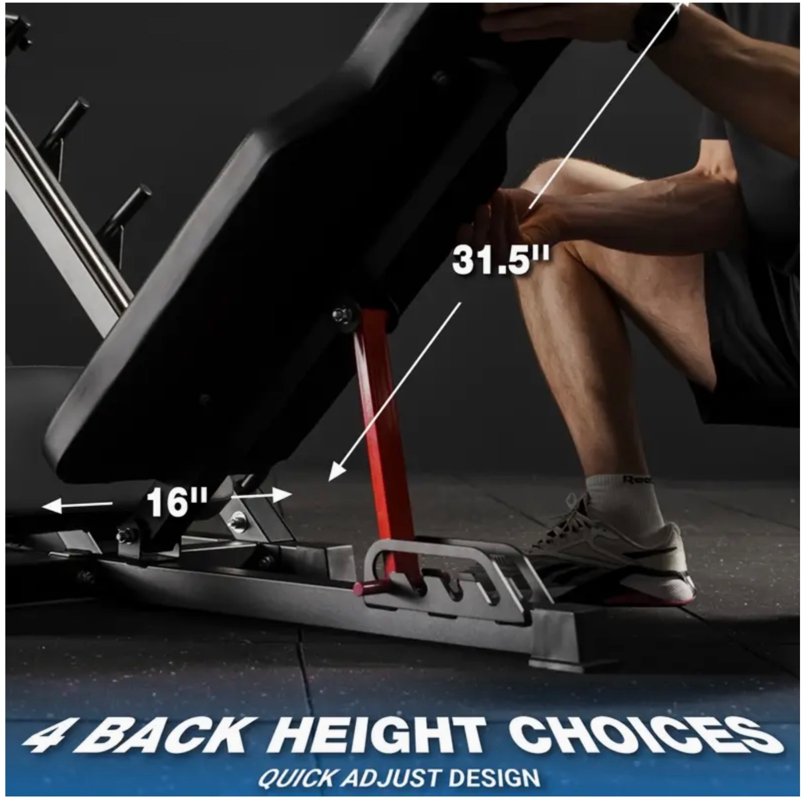 Adjustable Leg Press Machine Plate Loaded Home Gym Leg Training Squat Hack Sled