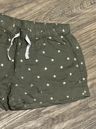 J.crew Crewcuts Olive Green Gold Stars Shorts Size 14 - Picture 4 of 15