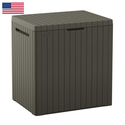 Keter City 30 Gallon Resin Outdoor Storage And Patio Furniture Side Table For