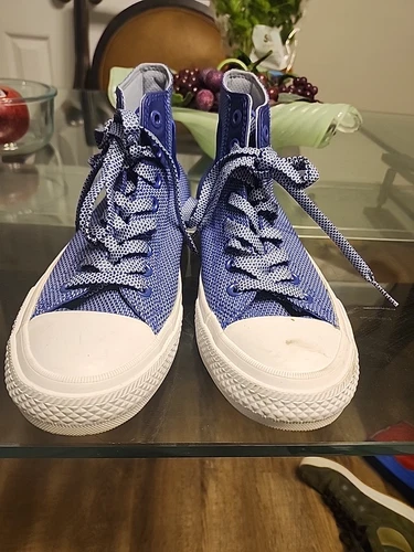 Chuck Taylor All Star Converse Vicorian Blue CT Overlay Hii Tops M6.5 W8.5
