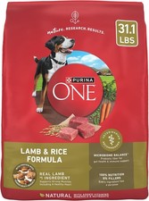 Purina ONE Dry Dog Food Lamb and Rice Formula - 31.1 Lb. Bag 1.54 per pound