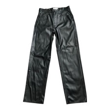 Universal Thread Faux Leather Pants Womens 8 Black Straight Leg High Rise Vegan