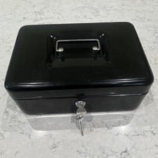 Black Small Metal Cash Box