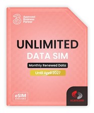 Three Unlimited Data SIM Card – for Portable WiFi, Routers & Phones –... 