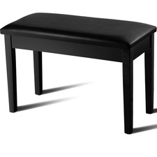 2-in-1 PU Leather Piano Bench Double Duet Seat W/Padded Cushion  Music Storage