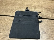 Black Zippered Travel Pouch Organizer - 7x6 Inches