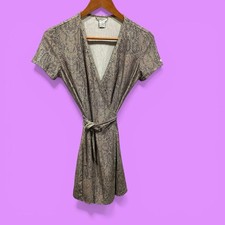 Cute vintage 90’s Guess USA stretchy wrap mini dress snake print belted
