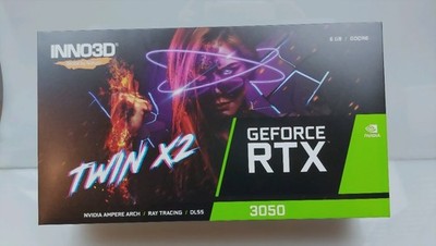 6GB INNO3D GeForce RTX 3050 Twin X2 GDDR6 LHR Grafikkarte PCIe 4.0, NEUWARE, UVP