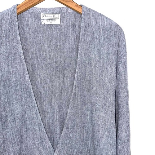 Vintage Christian Dior V-Neck Grey Cardigan Size XL - Picture 2 of 13