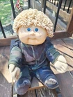 Precious Wheat Looped Hair Vintage Cabbage Patch Doll In Army Pjs
