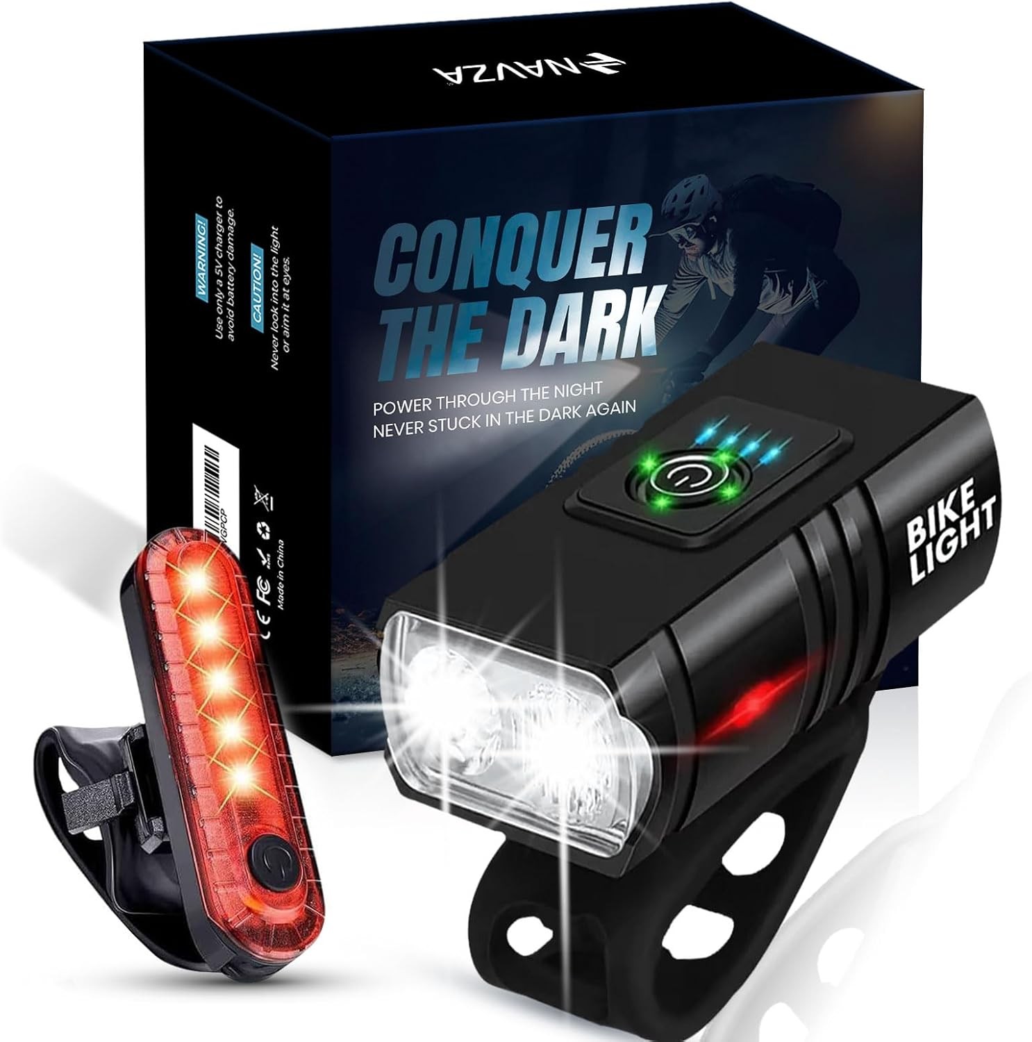 Rechargeable Bike Light Set – Front and Rear LED Lights, Ultra-Bright with 6