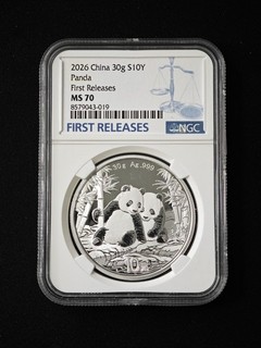 2026 China 10Y First Releases NGC MS 70 Panda Silver Coin UNC #019