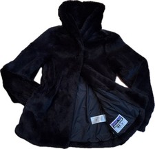 Patagonia Pelage Kids/Enfants L 12 Jacket Black Faux Fur Shawl Warm Collar Coat