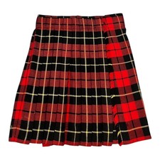 Thrifty Kilt Red Black Yellow Plaid Pleated Kilt Skirt Medium
